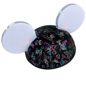 Disney Parks Flashing Light Up Mouse Ear Hat Glow with the Show Multicolor Adult